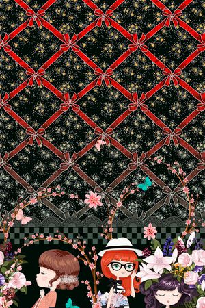 蝴蝶结印花华亿平台图片