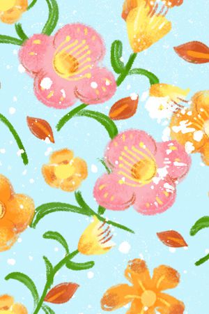 花卉印花华亿平台图片