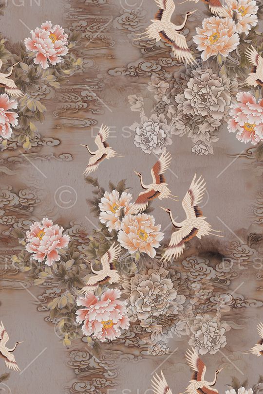 仙鹤印花华亿平台图片