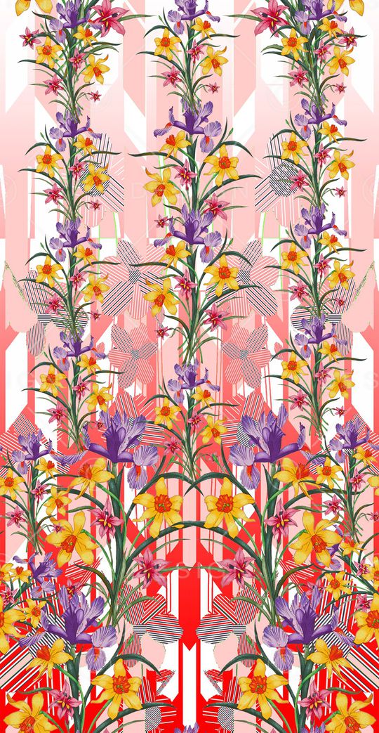 花卉印花华亿平台图片