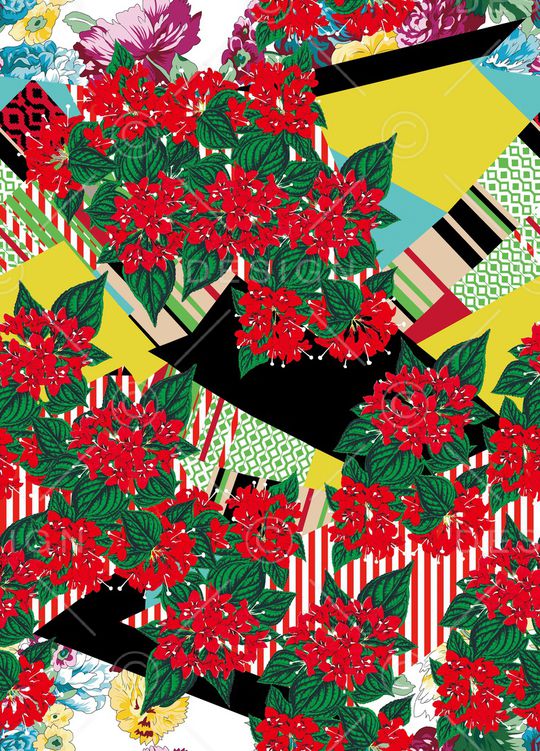 花卉印花华亿平台图片