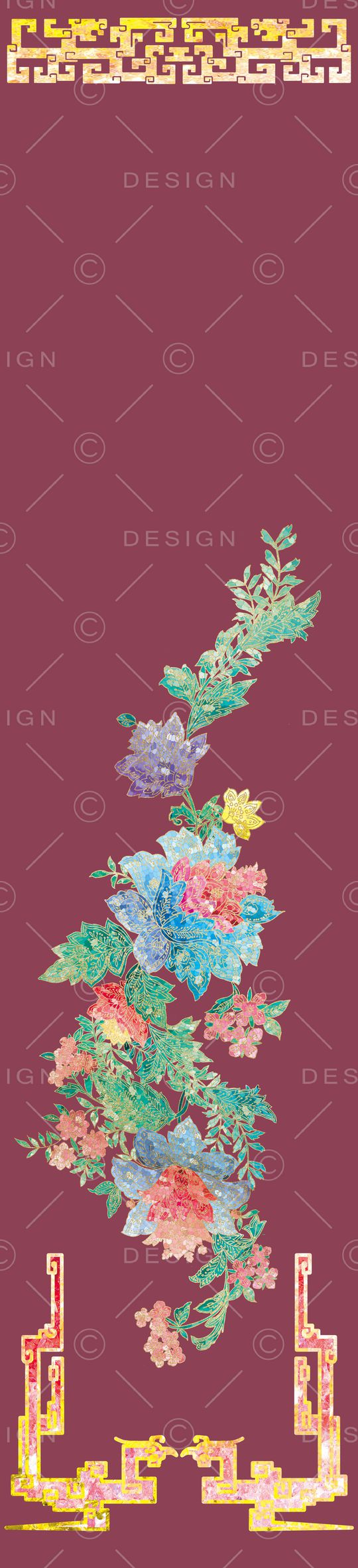 风格化花卉印花华亿平台图片