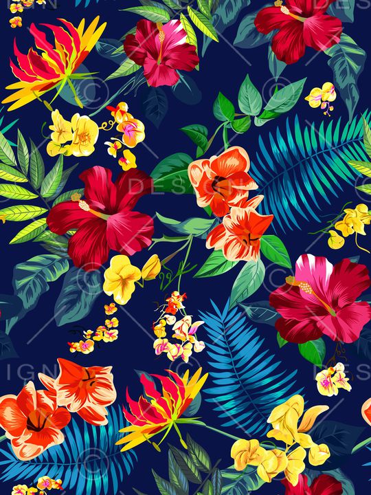 棕榈树印花华亿平台图片