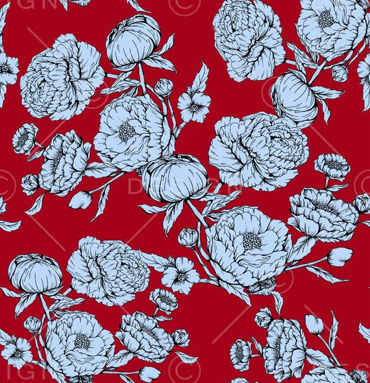 牡丹印花华亿平台图片