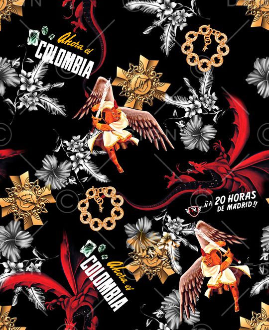 卡通人物印花华亿平台图片