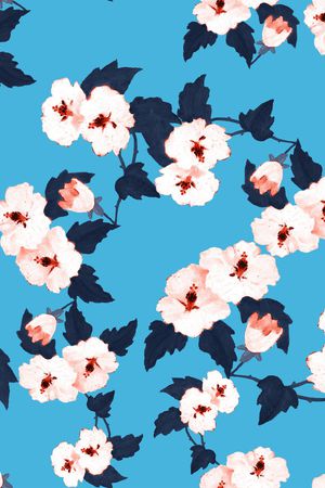 手绘花卉印花华亿平台图片