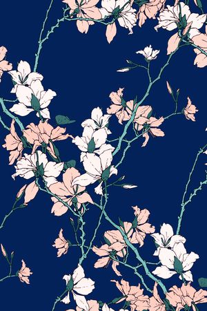 手绘花卉印花华亿平台图片