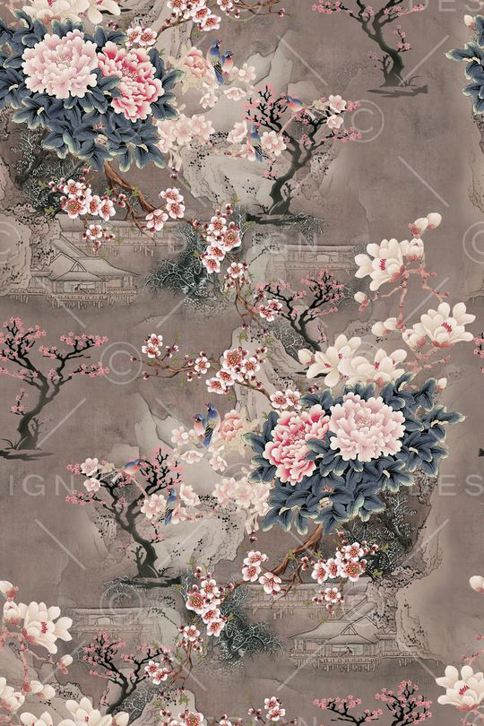 牡丹印花华亿平台图片