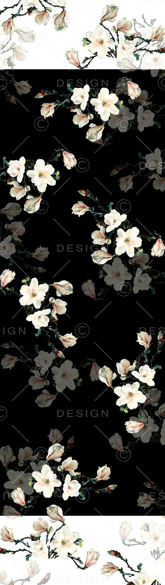 手绘花卉印花华亿平台图片