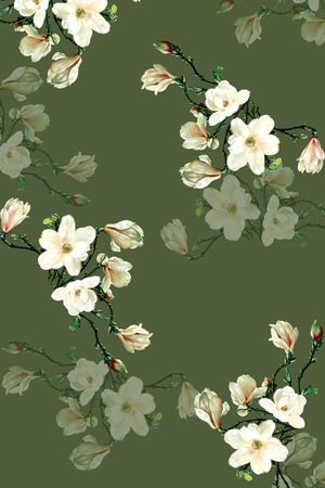 手绘花卉印花华亿平台图片