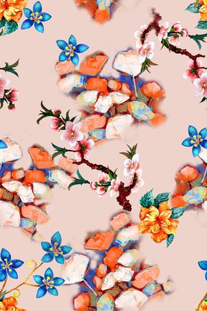 花卉印花华亿平台图片