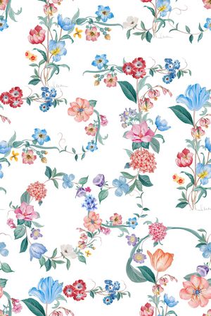 手绘花卉印花华亿平台图片