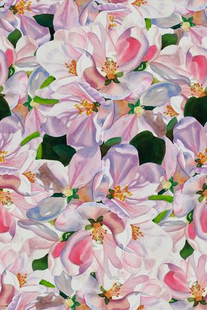 朦胧花卉印花华亿平台图片