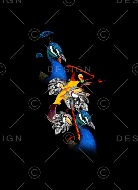 抽象花卉印花华亿平台图片