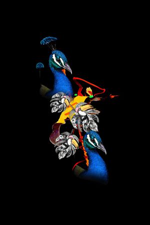 抽象花卉印花华亿平台图片