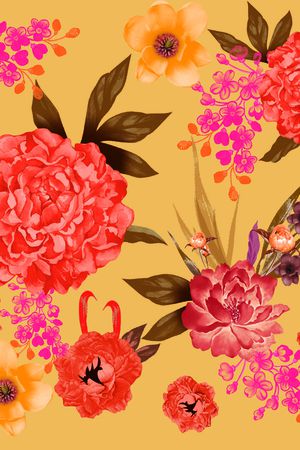 牡丹印花华亿平台图片