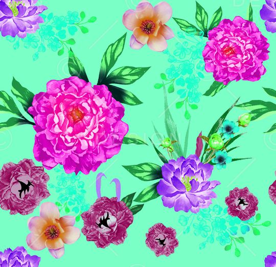 玫瑰花印花华亿平台图片