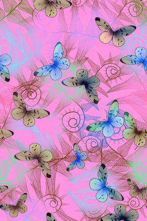 蝴蝶印花华亿平台图片