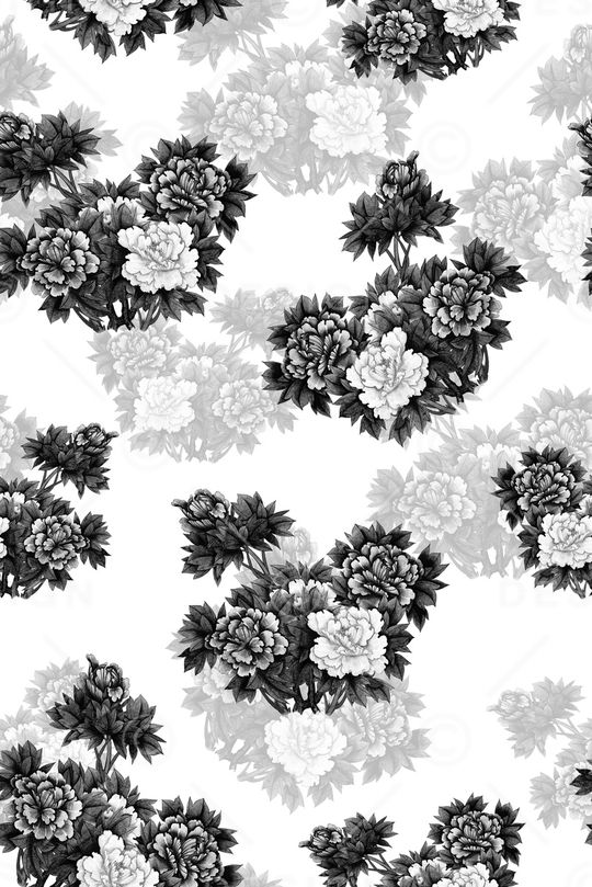 黑白系列印花华亿平台图片