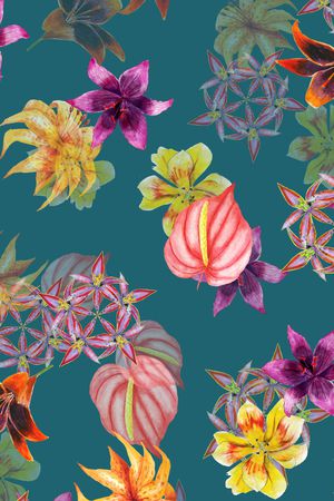 花卉印花华亿平台图片