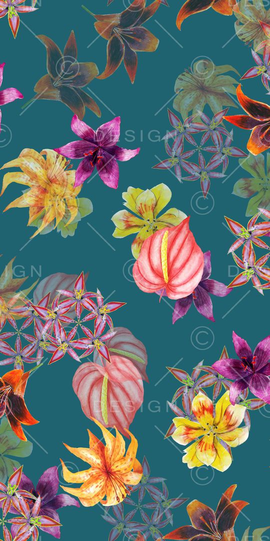 花卉印花华亿平台图片