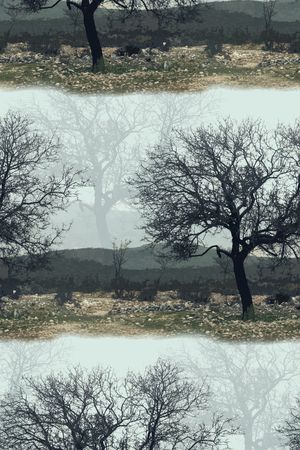 风景景观印花华亿平台图片