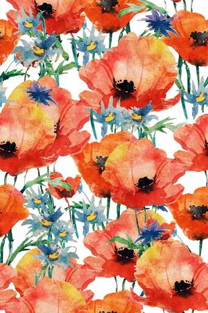 水彩花卉印花华亿平台图片