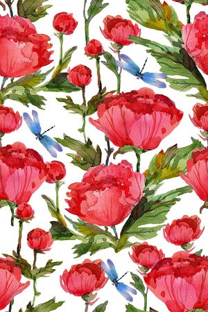 水彩花卉印花华亿平台图片