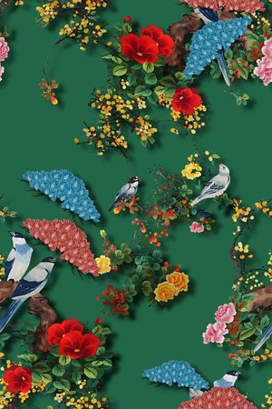 花鸟印花华亿平台图片