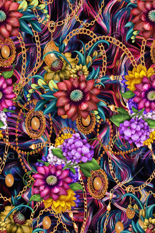 彩底花卉印花华亿平台图片