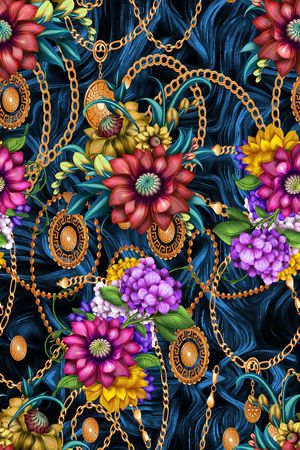 彩底花卉印花华亿平台图片