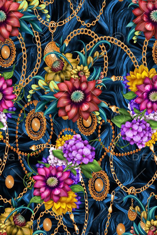 彩底花卉印花华亿平台图片