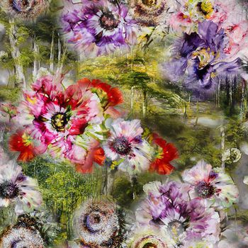 花卉印花华亿平台图片