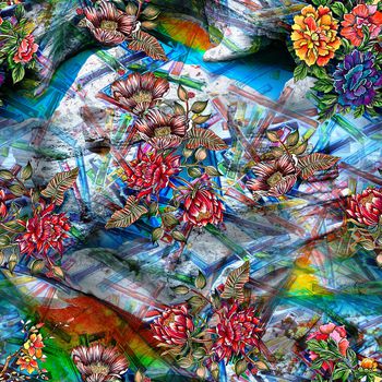 花卉印花华亿平台图片