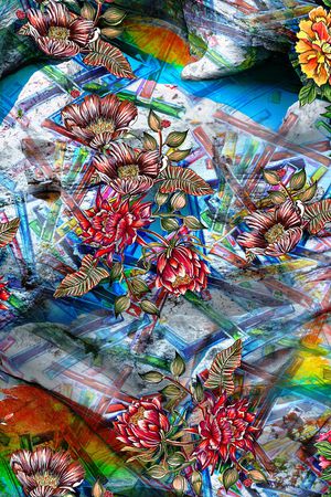 花卉印花华亿平台图片