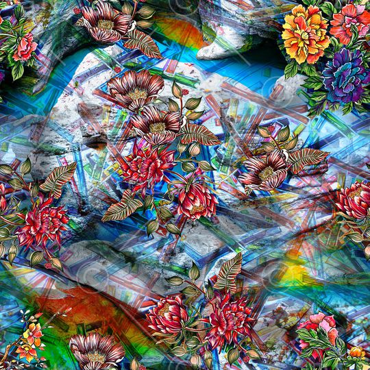 花卉印花华亿平台图片