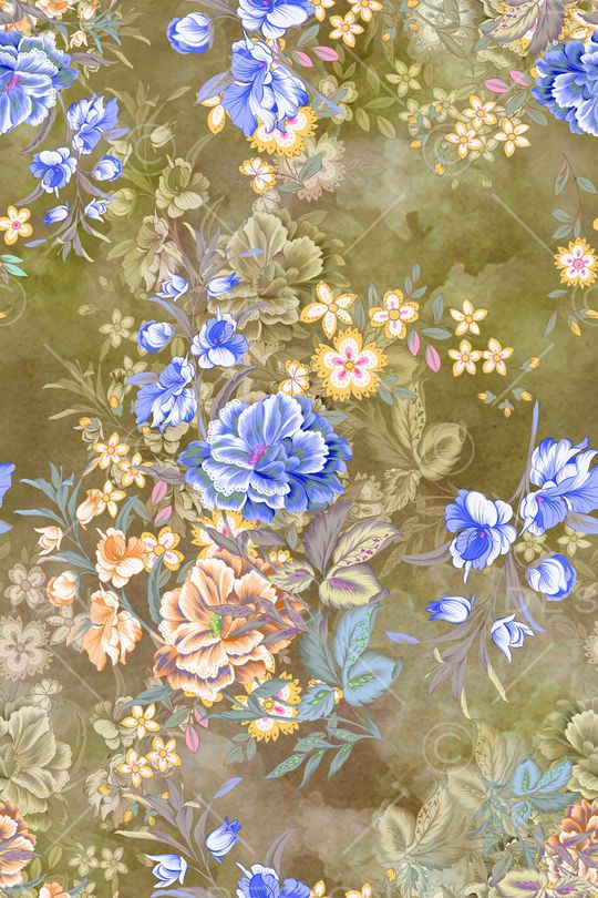 彩底花卉印花华亿平台图片