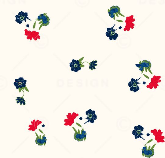 清爽底花卉印花华亿平台图片