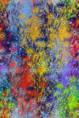 抽象花卉印花华亿平台图片