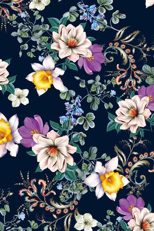 花卉印花华亿平台图片