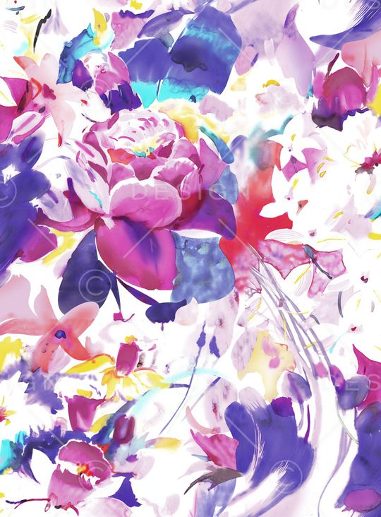 抽象花卉印花华亿平台图片