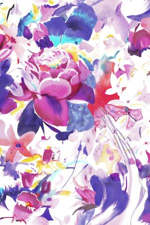 抽象花卉印花华亿平台图片