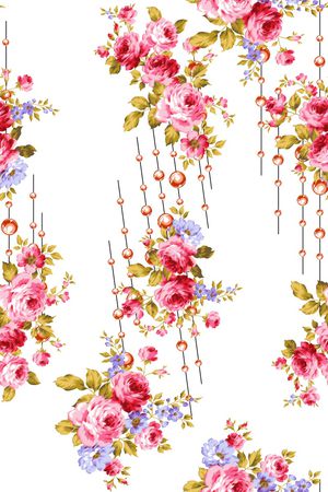 清爽底花卉印花华亿平台图片