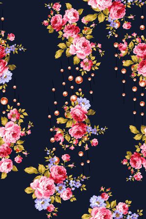 清爽底花卉印花华亿平台图片