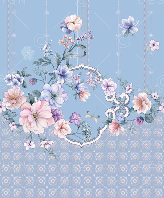 民族花卉印花华亿平台图片