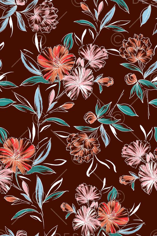 花卉印花华亿平台图片