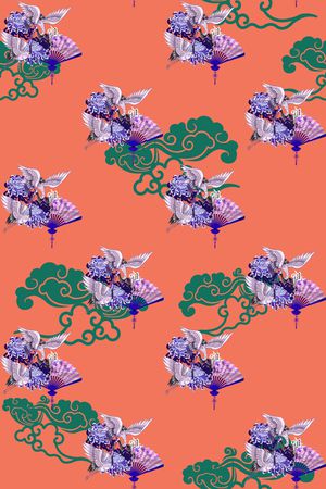 复古印花华亿平台图片