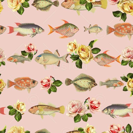 热带鱼印花华亿平台图片