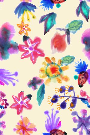 手绘花卉印花华亿平台图片