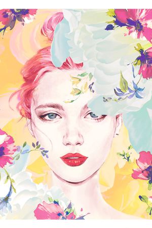 水彩花卉印花华亿平台图片